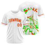 Custom Shark-White&Orange Baseball Uniforms High-Quality for Adult Kids Optimized for Performance