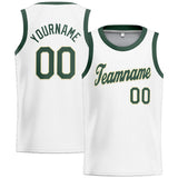 Custom Stitched Basketball Jersey for Men, Women And Kids White-Green-Cream