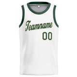 Custom Stitched Basketball Jersey for Men, Women And Kids White-Green-Cream