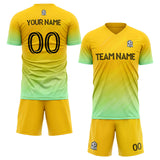 custom soccer set jersey kids adults personalized soccer yellow