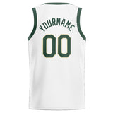 Custom Stitched Basketball Jersey for Men, Women And Kids White-Green-Cream