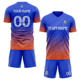 custom soccer set jersey kids adults personalized soccer blue