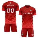 custom soccer set jersey kids adults personalized soccer red