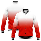 Custom Gradient Varsity Jacket Letterman jacket for Men, Women and Youth White Red