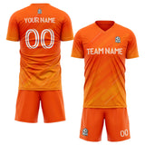 custom soccer set jersey kids adults personalized soccer orange