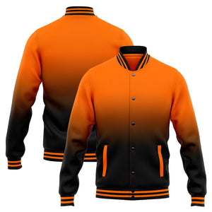 Custom Varsity Jacket Letterman jacket for Men, Women and Youth Orange Black