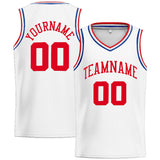 Custom Stitched Basketball Jersey for Men, Women And Kids White-Red-Royal