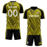 custom soccer set jersey kids adults personalized soccer yellow