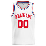 Custom Stitched Basketball Jersey for Men, Women And Kids White-Red-Royal