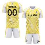 custom soccer set jersey kids adults personalized soccer white-yellow