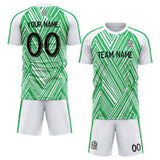 custom soccer set jersey kids adults personalized soccer white-green