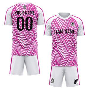 Custom Soccer Uniform Jersey Kids Adults Personalized Set Jersey Rose&White