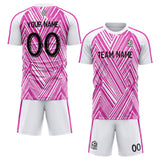 custom soccer set jersey kids adults personalized soccer white-pink