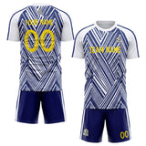 custom soccer set jersey kids adults personalized soccer white-navy