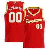 Custom Stitched Basketball Jersey for Men, Women  And Kids Red-White-Yellow