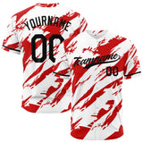 Custom Full Print Design Baseball Jersey red-white