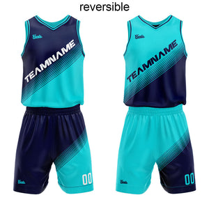 custom reversible basketball suit for adults and kids  personalized jersey teal