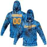 Custom Sweatshirt Hoodie For Men Women Girl Boy Print Your Logo Name Number Blue Tie Dyeing