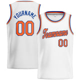 Custom Stitched Basketball Jersey for Men, Women And Kids White-Orange-Royal