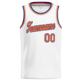 Custom Stitched Basketball Jersey for Men, Women And Kids White-Orange-Royal