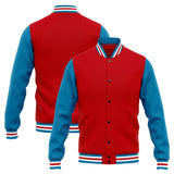 Custom Varsity Jacket Letterman jacket for Men, Women and Youth Blue Red