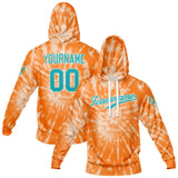 Custom Sweatshirt Hoodie For Men Women Girl Boy Print Your Logo Name Number Orange Tie Dyeing