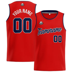 Custom Stitched Basketball Jersey for Men, Women  And Kids Red-Navy