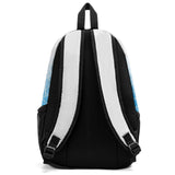 Customize Light Blue White Sports Backpacks Featuring Personalized Names, Numbers and Logos