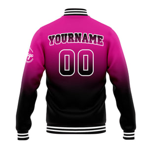 Custom Gradient Varsity Jacket Letterman jacket for Men, Women and Youth Rose Black