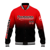 Custom Gradient Varsity Jacket Letterman jacket for Men, Women and Youth Red Black