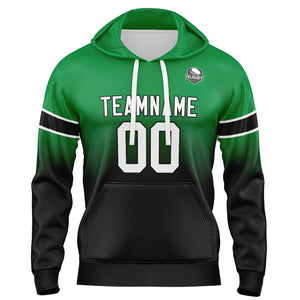 Custom Gradient Sweatshirt Hoodie For Man Woman Girl Boy Print Your Logo Name Number Green&Black