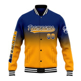 Custom Gradient Varsity Jacket Letterman jacket for Men, Women and Youth Navy Orange