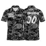 Custom Football Polo Shirts  Add Your Unique Logo/Name/Number Black&Grey