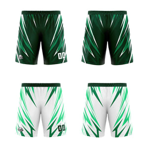 Custom Triangle Drak Green Reversible Basketball Suit for Adults and Kids Personalized Jersey