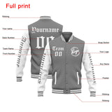 Custom Varsity Jacket Letterman jacket for Men, Women and Youth Grey White