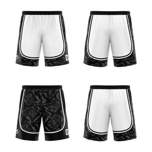 Custom White Black Reversible Basketball Suit for Adults and Kids Personalized Jersey