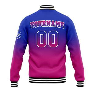 Custom Gradient Varsity Jacket Letterman jacket for Men, Women and Youth Royal Rose