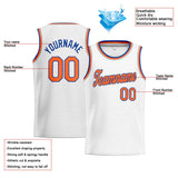 Custom Stitched Basketball Jersey for Men, Women And Kids White-Orange-Royal