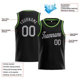 Custom Stitched Basketball Jersey for Men, Women And Kids Black-Neon Green-Gray