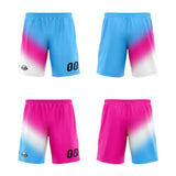 Custom Reversible Basketball Suit for Adults and Kids Personalized Jersey White-Hot Pink-Light Blue