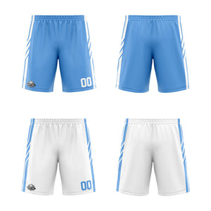 Custom Reversible Basketball Suit for Adults and Kids Personalized Jersey Light Blue-White