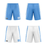 Custom Reversible Basketball Suit for Adults and Kids Personalized Jersey Light Blue-White