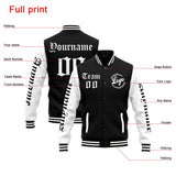 Custom Varsity Jacket Letterman jacket for Men, Women and Youth White Black