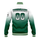 Custom Gradient Varsity Jacket Letterman jacket for Men, Women and Youth White Green