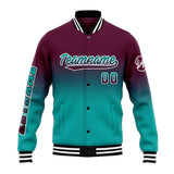 Custom Gradient Varsity Jacket Letterman jacket for Men, Women and Youth Burgundy Teal