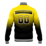 Custom Gradient Varsity Jacket Letterman jacket for Men, Women and Youth Yellow Black