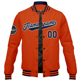 Custom Varsity Jacket Letterman jacket for Men, Women and Youth Navy Orange