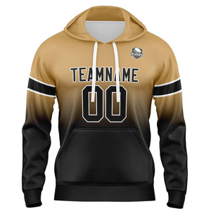 Custom Gradient Sweatshirt Hoodie For Man Woman Girl Boy Print Your Logo Name Number Gold&Black