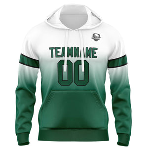 Custom Gradient Hoodie For Man Woman Girl Boy Print Your Logo Name Number White&Green