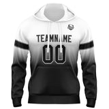 Custom Gradient Hoodie For Man Woman Girl Boy Print Your Logo Name Number White&Black